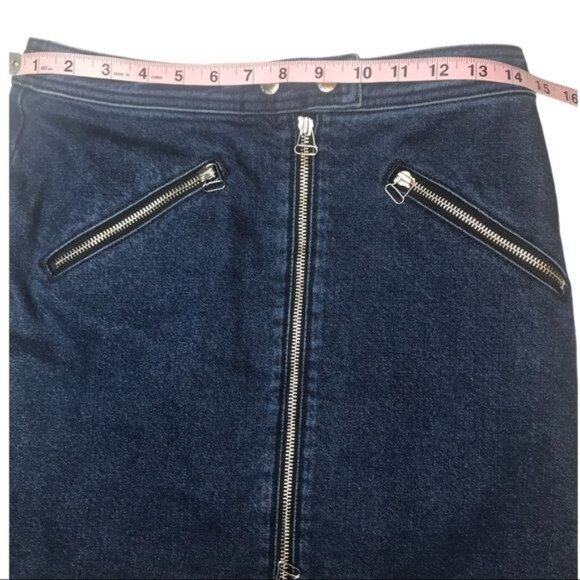 rag & bone Racer Zip-Front Denim Mini Skirt Zip Pockets Size 27 - Picture 14 of 15